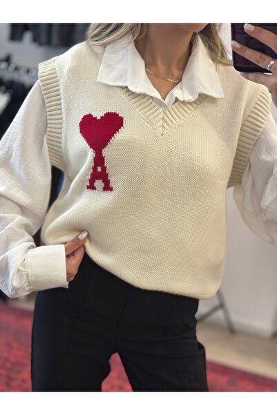 PLUS MAN & WOMAN Kadın V Yaka Süveter