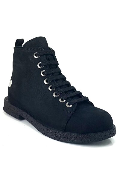 Mammamia 1310 24KB Γυναικείες καθημερινές μπότες Μαύρο Nubuck