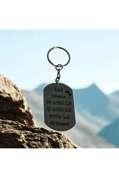 magazinu de gravura Breloc Personalizat cu Mesaj – Vad lumea in ochii tai