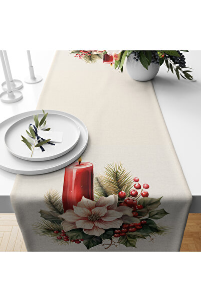 Filamente Digital cu imprimeu Runner - Model de Anul Nou / Crăciun - 140x40 Cm