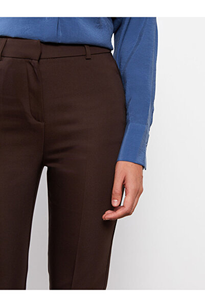LC Waikiki Brown Women's Slim Fit Straight Trousers