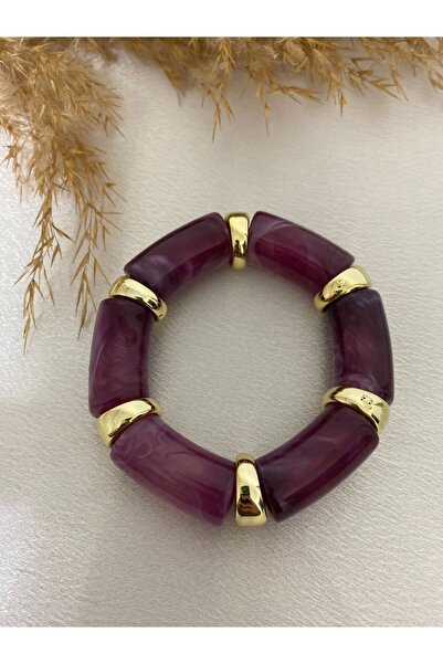 BIJUTERI سوار من العظم مرن مع تفاصيل ذهبية