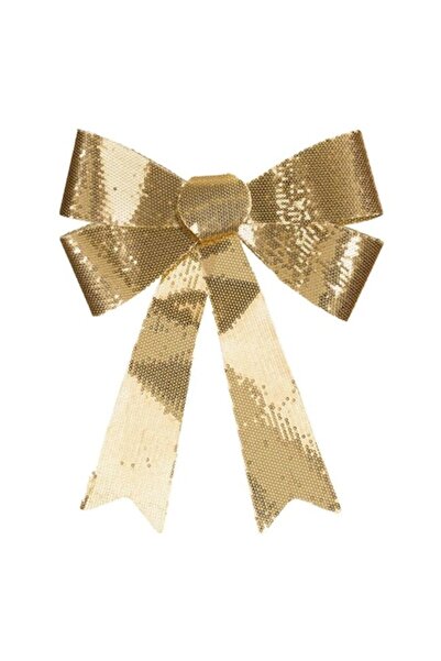 OEM Fundă decorativă de Crăciun aurie cu paiete, 35x29 cm