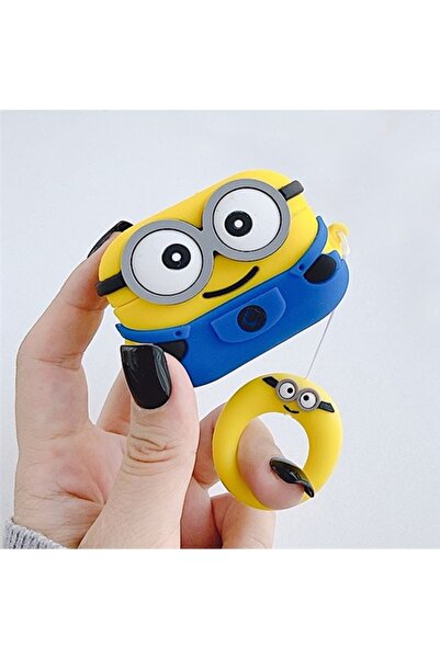 Dmay Apple AirPods Pro 3. Nesil (2025) Compatible Figured Silicone Case with Keychain Case