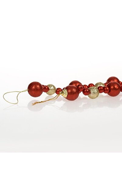 OEM Christmas Decorative Garland with Foam Balls and Glitter, Red and Gold, 1.5 m