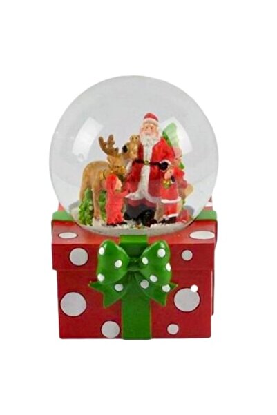 OEM Decorațiune de Crăciun, glob lichid, Moș Crăciun cu reni, cadou, 10cm, DC...