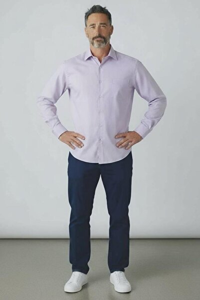 GÖMLEK GALERİSİ Classic Loose Fit Plain Long Sleeve Men's Shirt