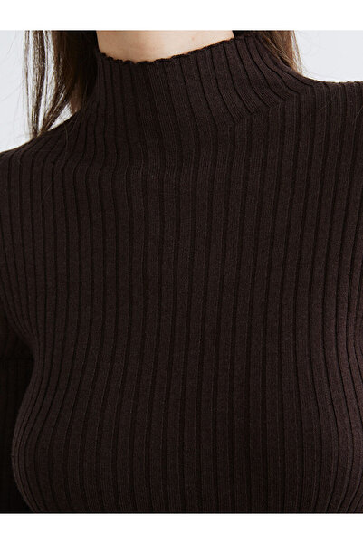 LC Waikiki Brown Half Turtleneck Women's Knitwear Sweater