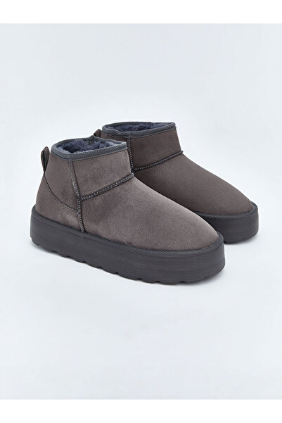 LC Waikiki Anthracite Suede Look Women's Boots