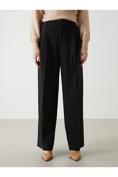 LC Waikiki Black Loose Fit Women's Trousers