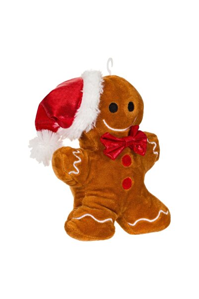 OEM Plush Biscuit with Red Christmas Hat - Brown, 18 cm
