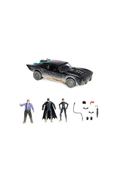 DC The Movie Playset, Batmobile and 3 Figures and 8 Accessories