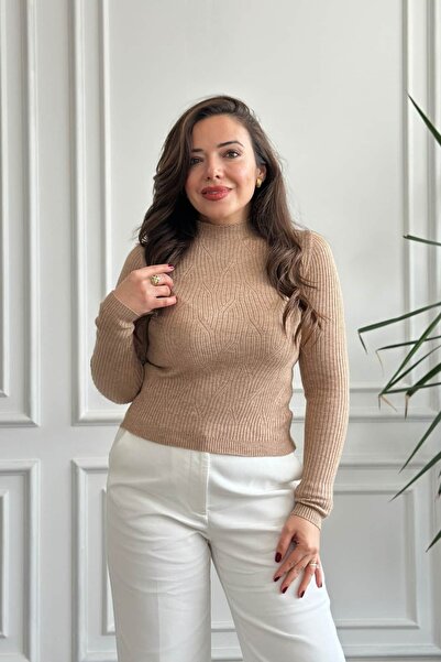 Yağmur Butik Tricotaj cu nervuri Half Fisherman