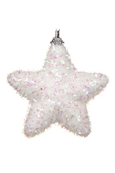 OEM Ornament de Crăciun pentru brad, stea din spumă, sclipici iridescent, 9 cm