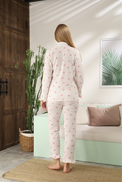 LİLA İÇ GİYİM БЮРМУЧЕК ДОВГОРУКА ПІЖАМА - З СЕРДЕЧКОМ