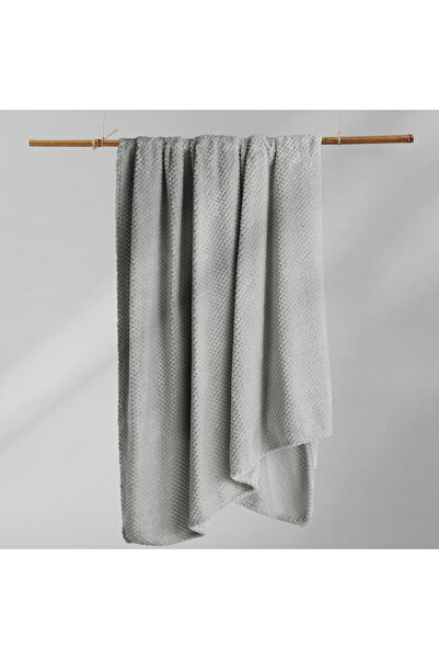 Deco King Patura in stil modern cu model jacquard in relief, Henry, 240 g/m2, 170x210 cm, gri