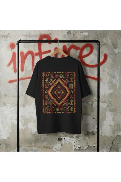 Infire clothing Unisex Oversized Kilim Ethnic Printed T-Shirt