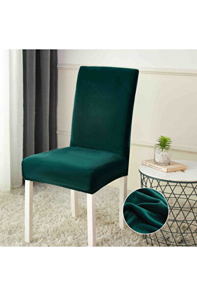 JOJO Set of 6 Velvet Chair Covers - Solid Emerald Green