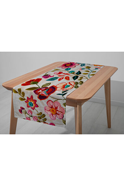 Filamente Digital Printed Runner - Embroidery Look Floral Pattern - 140X40 cm