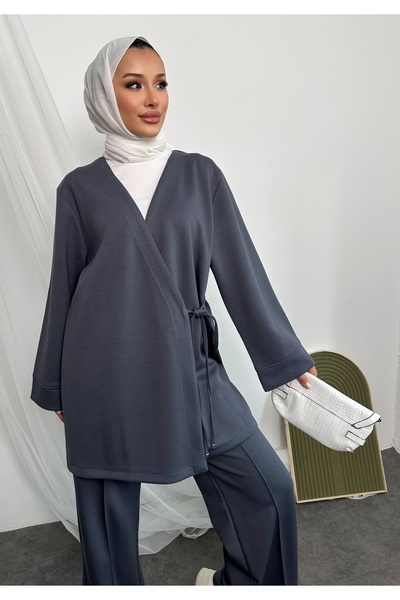 Mikxim Top and Bottom Set with Wide-Leg Pants and Tie-Up Detail at the Front