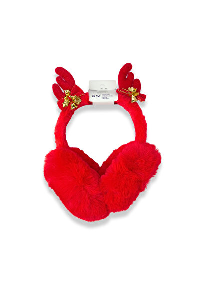 glitters سدادات أذن شتوية للأطفال، مجموعة بتصميم قطيفة مع تصميم رنة حمراء