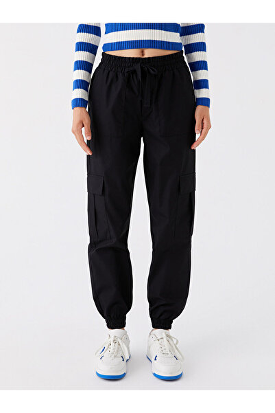 LC Waikiki Black Women's Jogger Pants with Elastic Waist