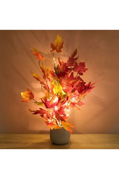 OEM Jardinieră decorativă cu frunze de toamnă și LED 57 cm