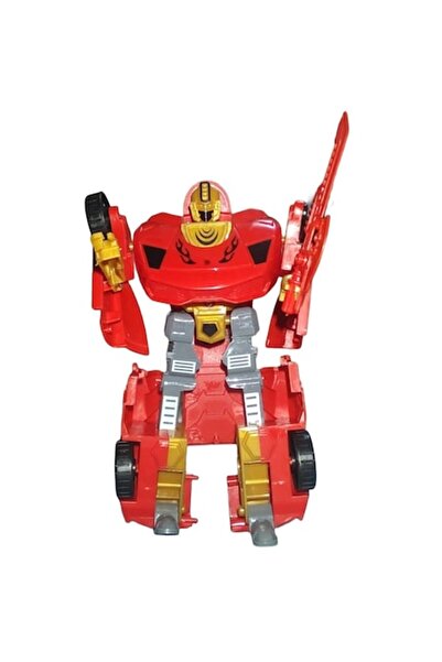 Toi-Toys Figurina Transformabila din robot in masina, Rosu, Roboforces, 13cm ...