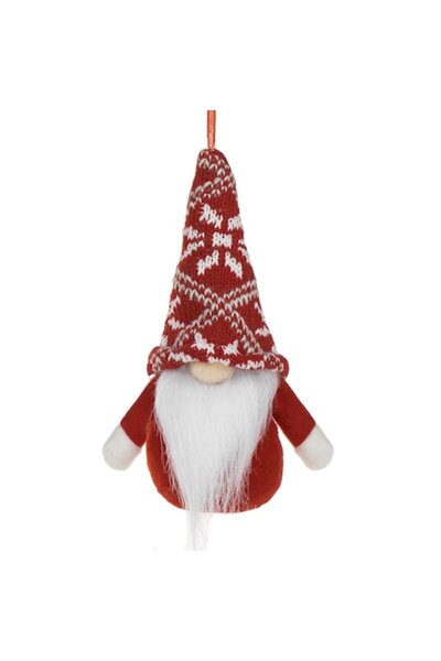 OEM Ornament de brad de Crăciun - figurină gnom cu căciulă roșie tricotată cu...