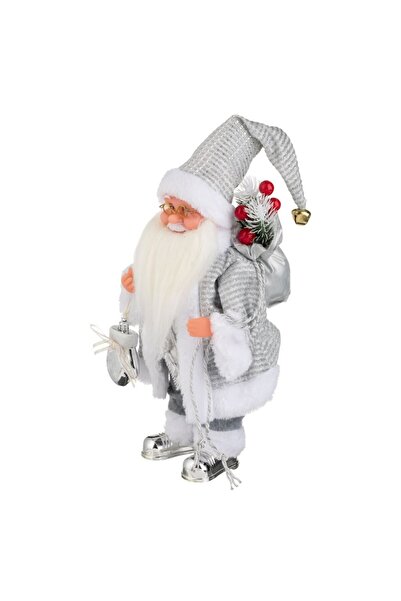 OEM Interactive Santa Claus Figurine with Silver Outfit, Movement & Sound, 30 cm
