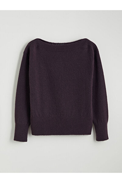 LC Waikiki Plum Boat Neck Women's Knitwear Sweater