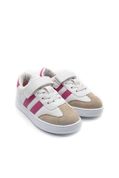 KU&PA SHOES Ramba Pink Kids Children Unisex Sneaker Leather-Look Casual Sports Shoes Lace-Up Velcro Kp-4003
