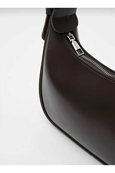 DEMİROĞLU EV TEKSTİL Oval Baguette Shoulder Bag Bitter Coffee