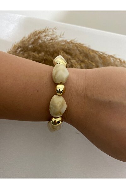 BIJUTERI سوار مطاطي ذهبي اللون بتفاصيل دقيقة