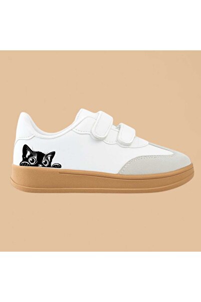 amazoondesing Cat Love Animal Printed Striped Girls' Sports Shoes Sneaker