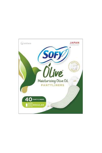 sofy Olive Oil Daily Panty Liners, Regular, 40 Pieces