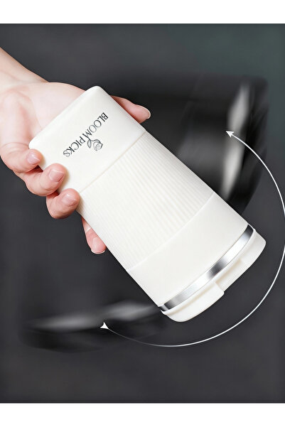 BLOOMPİCKS 380 ml Stylish Design Double-Layer Stainless Steel Thermos Cup Leak-Proof Hot-Cold Vehicle Compatibility