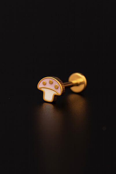 ömay takı Mineli Çilek 316l Cerrahi Çelik Labret Piercing