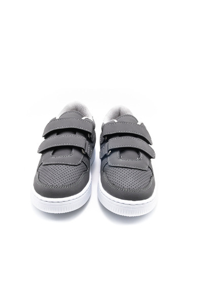 KU&PA SHOES Burber Gray Suede Kids Unisex Sneaker Casual Sports Shoes Lace-Up Velcro Kp-5001