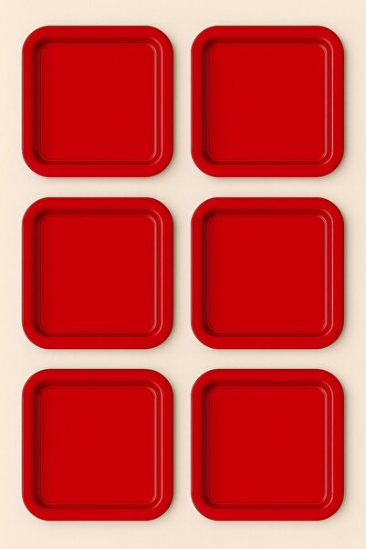 Fabrication 6-Piece Colorful Unbreakable Plastic Square Flat Coffee & Tea & D...