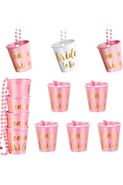 OEM Set 12 pahare cu lant de margele pentru petrecerea burlacitelor, 5.8 x 5....