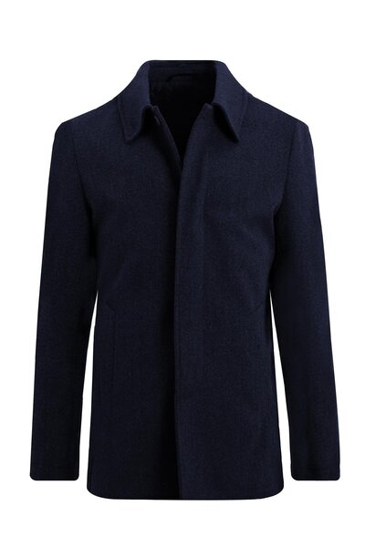 Uki LACİVERT Kaşe Kaban