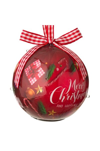 OEM Glob decorativ cu 6 becuri LED și imprimeu cu mesaj de Crăciun, 7,5 cm