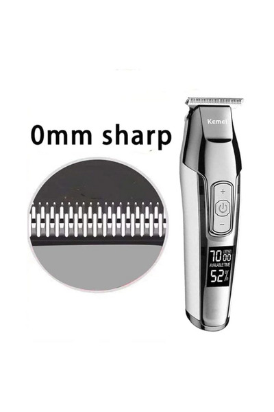 Kemei Cordless Hair Clipper – 4-Speed LCD Trimmer