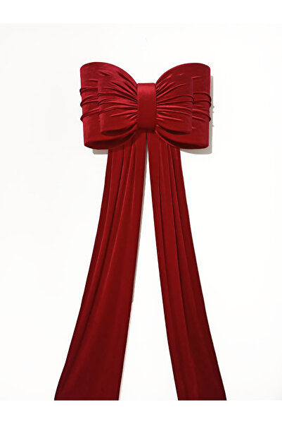 Insolito Custom Double Christmas red velvet cover 200x90 cm with 3.5 m ribbons