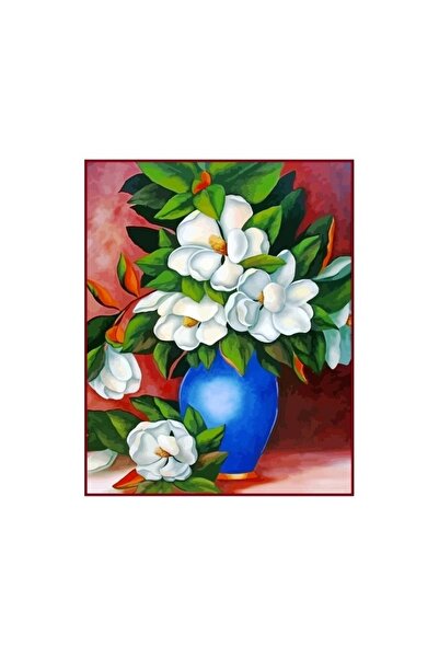 MATTELOT TOYS Paint by numbers set Vase with white flowers, Painting 40 x 50 cm