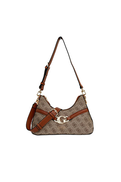 Guess حقيبة كتف نسائية مطبوع مزدوجة الطبقات، 29×11×8 سم