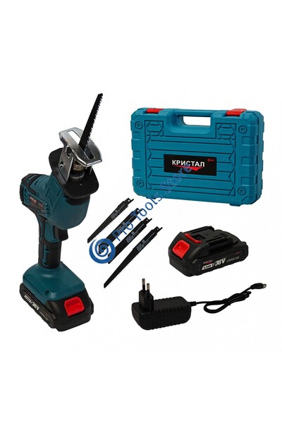 DDT CRISTAL 36V Cordless Reciprocating Saw, Variable Speed, 2 Batteries + Charger