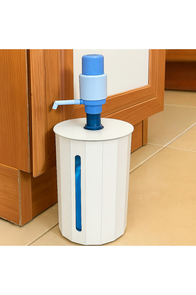 tAAlu Beyaz Ahşap Damacana Kılıfı - Pencere Detaylı-Dolap içi Düzenleyici -Or...