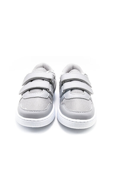 KU&PA SHOES Burber Gray Kids Children Unisex Sneaker Leather-Look Casual Sports Shoes Lace-Up Velcro Kp-6002